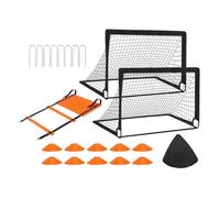 TISHITA 2 Piezas Portería de Fútbol Infantil Red Plegable Conjunto de Mini Arco Balón Incluido Equipo Montaje Simple Bolsa de Transporte Adecuado para, Estilo B