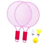TISHITA 2 Piezas Raquetas de Tenis Infantil con Volante Y Pelota Juguete para Niños Material Resistente Ligero Adecuado para Aprender Bádminton Juegos, Rosa