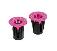 TISHITA 2 Piezas Tapones Manillar Bicicleta Topes Barra Final Encaje Empuje Aluminio Tratamiento Anodizado para Ciclismo Desplazamientos Repuestos Bicicletas, Rosa roja