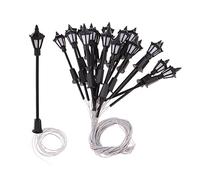 TISHITA 20 Piezas Lámpara LED Blanca Modelo Poste de Calle Decorativo para Maqueta Arquitectura Paisajismo Escenario Parque Jardín Edificio Adecuada para, Luz Blanca, Escala 1/150 (65mm)