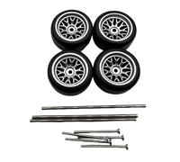 TISHITA 4 Piezas Llanta RC para Coche Teledirigido Conjunto de Neumáticos con Aro Accesorios de Aleación Instalación Sencilla Y Resistente Al Uso, Estilo Argenta C