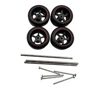 TISHITA 4 Piezas Llanta RC para Coche Teledirigido Conjunto de Neumáticos con Aro Accesorios de Aleación Instalación Sencilla Y Resistente Al Uso, Rojo Estilo B