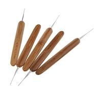 TISHITA 5 Piezas de Pelo de Bambú Que Agujas de Ganchos Herramienta Dreadlock, 0.5mm 5 Piezas