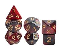 TISHITA 7 Piezas Dados Juegos Mesa Accesorios Acrílico Juguetes Coleccionables Adecuados para Partidas Familiares Reuniones Amigos Decoración Hogar, Rojo
