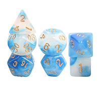 TISHITA 7 Piezas Dados Juegos Mesa Accesorios Acrílico Juguetes Coleccionables Adecuados para Partidas Familiares Reuniones Amigos Decoración Hogar, Azul
