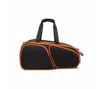 TISHITA Athletic Shoulder Carrier Mochila Deportiva Funda de Squash Bolsa de Raquetas Maletín de Tenis Tejido Compuesto Impermeable 290 Transporte en Mano, Negro, Negro con Naranja