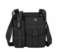 TISHITA Bandolera para Hombre Bolsa Mochila Hombro Rectangular con Solapa Delantera y Cremalleras Correa Ancha Regulable y Tiras de Sujeción Laterales Tela