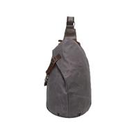 TISHITA Bandolera para Hombre Bolso Cruzado Pecho Mensajero Riñonera Lona Encerada de Cuero Cremallera Principal y Compartimento Forrado Ajuste Cómodo, Array, Gris Oscuro