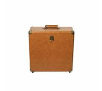 TISHITA Caja de Almacenamiento de Discos de Vinilo Estuche Organizador Maletín con Capacidad Amplia y Protección Antipolvo Construcción Sólida en Tablero de, Marrón Oscuro
