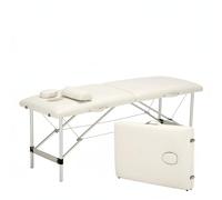 TISHITA Camilla de Masaje Mesa SPA Estética Portátil con Relleno de 5 Cm en Piel PVC y Armazón de Aluminio Reforzado de Acero con Agujero Facial y, Beige, 180x70cm