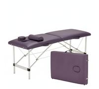 TISHITA Camilla de Masaje Mesa SPA Estética Portátil con Relleno de 5 Cm en Piel PVC y Armazón de Aluminio Reforzado de Acero con Agujero Facial y, Morado, 185x60cm