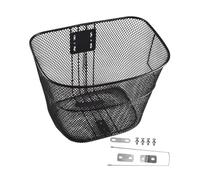 TISHITA Canasta de Bicicleta Cesta Delantera Metálica Portaobjetos Plegable Espacio Generoso Compatible con Bicicletas de Montaña Ciudad Adecuada para Compras, M with Long Brace