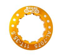 TISHITA Cassette de Bicicleta Anillo Bloqueo Cubierta Piñón Cubierta Engranaje Aleación Acero Resistente Adecuado para Bicicletas Montaña, Dorado, 35.5mm