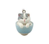 TISHITA Collar Colgante para Mujer Gato Dormido Collar Dije Resina Hecha a Mano Tierno Adecuado para Uso Diario Regalo Casual, Colgante De Gato Individual Con Hebilla De Semilla De Melón