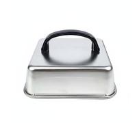 TISHITA Cover Cuadrado de Acero Inoxidable Campana Fundidora Accesorio para Cocinar y Verduras Diseño Ergonómico y Resistente al Adecuado para Parrillas, 26-26-5cm, Manija De Barra
