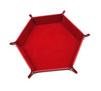 TISHITA Dice Tray Hexagonal Bandeja Plegable Tablero Almacenamiento Accesorio Juego PU Cuero Y Terciopelo para Juegos de Dados Reuniones Sociales Guardar