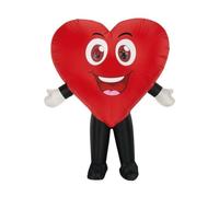 TISHITA Disfraz Hinchable Corazón Gigante Traje Inflable Mono Completo Disfraz de Cuerpo Entero de una Pieza en Poliéster con Ventilación Continua y Ajuste