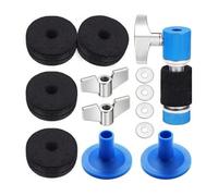 TISHITA Drum Felt Pads Almohadillas de Fieltro para Batería Kit de Arandelas Embrague Hi Hat Soporte Estable Ensamblaje Rápido Control Suave del Platillo, Azul