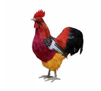 TISHITA Figura de Pollo de Granja Escultura de Gallo Adorno de Estatua de Detalles Realistas y Plumas Combinación de Piel y, Gallo Número Uno con Patas Amarillas