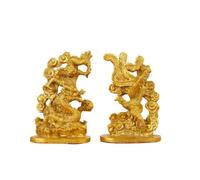 TISHITA Figurita de Dragón de Latón Estatua Escultura Adorno Tallado con Base Rectangular Estilo Chino Artesanal Símbolo de Equilibrio Adecuada para, Alto 12cm, Style to 1