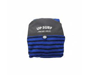 TISHITA Funda para Tabla de Surf Calcetín Protector Cubierta Elástica Poliéster Tejido con Bolsillo Interna y Cierre de Cordón Adecuada para Almacenamiento Surf Traslado, Negro+Azul, 10
