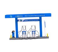 TISHITA Gasolinera Miniatura Set de Juguetes de Calle Y Accesorios Decorativos Micro para Dioramas Figurines Realistas en Resina Pintados a Mano Adecuados Par, Azul