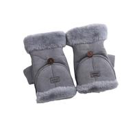 TISHITA Guantes de Invierno Sin Dedos, Guantes Térmicos, Abatible Y Forro Suave, Gris, universal