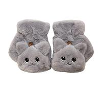 TISHITA Guantes Sin Dedos con Diseño de Conejo Adorable de Felpa Suave Mangas de Punto Flexibles Calentador de Manos Funcional para Pantalla Táctil Ad, gris, universal