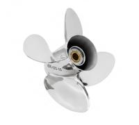 TISHITA Hélice Marina de Motor Fuera Borda Hélice Barco Náutico Aspa Pulida en Acero Inoxidable con Cubo Estriado para Transmisión Eficiente Adecuada para, 15 Pulgadas