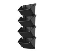 TISHITA Jardinera de Pared Modular Vertical Macetero Colgante Jardín Modular de Pared Apilable con Drenaje Inferior y Control de Humedad Polipropileno, Negro