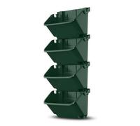 TISHITA Jardinera de Pared Modular Vertical Macetero Colgante Jardín Modular de Pared Apilable con Drenaje Inferior y Control de Humedad Polipropileno, Verde Militar