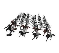 TISHITA Juguetes de Caballeros, de Plástico Caballeros Medievales Caballos Acción, 52pcs