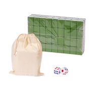TISHITA Mahjong Chino Mini Juego de Mesa Set Viaje Portátil 144 Fichas Y Estuche Compacto Y Ligero con Fáciles de Leer Adecuado para, 24mm Verde