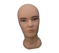 TISHITA Maniquí Cabeza Hombre Calva Base Expositora Porta Pelucas Modelo Maniquí con Maquillaje Diseño Realista en PVC Adecuado para Salón Comercio Hogar, HL03