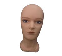 TISHITA Maniquí Cabeza Hombre Calva Base Expositora Porta Pelucas Modelo Maniquí con Maquillaje Diseño Realista en PVC Adecuado para Salón Comercio Hogar, HL04