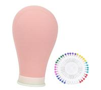 TISHITA Mannequin Cabeza de Bloque de Lona para Pelucas Soporte Portátil para Exhibir Pelucas Maniquí Profesional Resistente Modelo Fácil de Usar Adecuado Par, Rosa, Circunferencia 55cm