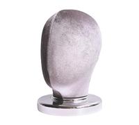 TISHITA Mannequin Cabeza de Modelo para Pelucas Maniquí de Tela con Base de PVC Muestra Profesional de Gafas Y Sombreros para Salones Hogar Tiendas, terciopelo gris