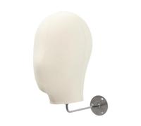 TISHITA Mannequin Cabeza Expositor para Sombreros de Pared con Estructura de Hierro Y Lino para Organizar Pelucas Gorras Diademas Pañuelos Adecuado para Tiend, Beige