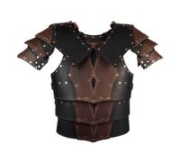 TISHITA Medieval de Pecho Arnés de Correas para Cosplay Gótico Steampunk de Hombre con Protección en Hombros de Cuero PU Adecuado para Teatra, MarrÓn