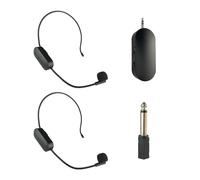 TISHITA Micrófono Inalámbrico Auricular Altavoz Portátil Ligero Sin Adaptado para Enseñanza Deportes Guía Turística Usos Académicos, 2 micrófonos