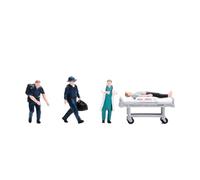 TISHITA Miniatura Coleccionable Figuras de Emergencias Diorama Camilla Escena Médica Resina Pintada a Mano Escala1/64 Adecuada para Maquetas Ferroviarias, Pintado A Mano