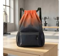 TISHITA Mochila Deportiva de Baloncesto Bolsa Saco Mochila Gimnasio Bolsa Cuerda Impermeable con Gran Capacidad y Bolsillo Frontal con Cremallera Adecuada, Array, 058 Azul Verde Degradado