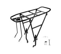 TISHITA Portaequipajes Trasero para Bicicleta Portador de Equipaje Soporte Trasero de Acero Robusto con Diseño Seguro Adecuado para Recorridos, Ajustable
