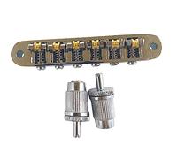 TISHITA Puente de Guitarra Eléctrica con Rodillos Montaje de Puente Fijo Y para Instrumentos de Cuerda Aleación de Aluminio Incluye Accesorios para Inst, Plata