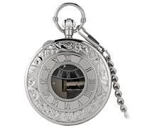 TISHITA Reloj de Bolsillo de Movimiento Musical Retro para Hijo de Graduación, Plata romana, unico