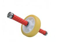 TISHITA Rueda Abdominal Rodillo Entrenamiento Abdominal Fortalecedor Construcción Estable en PU Goma y Acero Manillar Recto, Rueda De 15cm De Diámetro Con Mango Rojo Y Acero 45