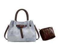 TISHITA Tote Bolso de Hombro Bolso de Mano de Gran Capacidad con PU Impermeable Y Organizador Desmontable Adecuado para Trabajo Universidad Act, Azul