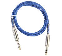 TISHITA TRS Cable Micro Balanceado Conector Macho a Macho Refuerzo de Resorte Antirrotura Adecuado para Músicos Salas de Ensayo Escenario, Azul 1m, 1m