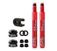 TISHITA Válvula Presta Desmontable Aluminio Liga Junta Caucho Núcleo Extraíble Accesorio Neumático Tubeless para Bicicleta Adecuada para Ciclismo de Montaña C, 2 Piezas 50mm Rojo