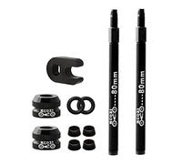 TISHITA Válvula Presta Desmontable Aluminio Liga Junta Caucho Núcleo Extraíble Accesorio Neumático Tubeless para Bicicleta Adecuada para Ciclismo de Montaña C, 2 Piezas 80mm Negro